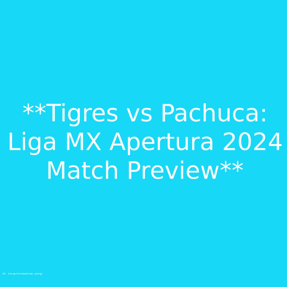 **Tigres Vs Pachuca: Liga MX Apertura 2024 Match Preview**