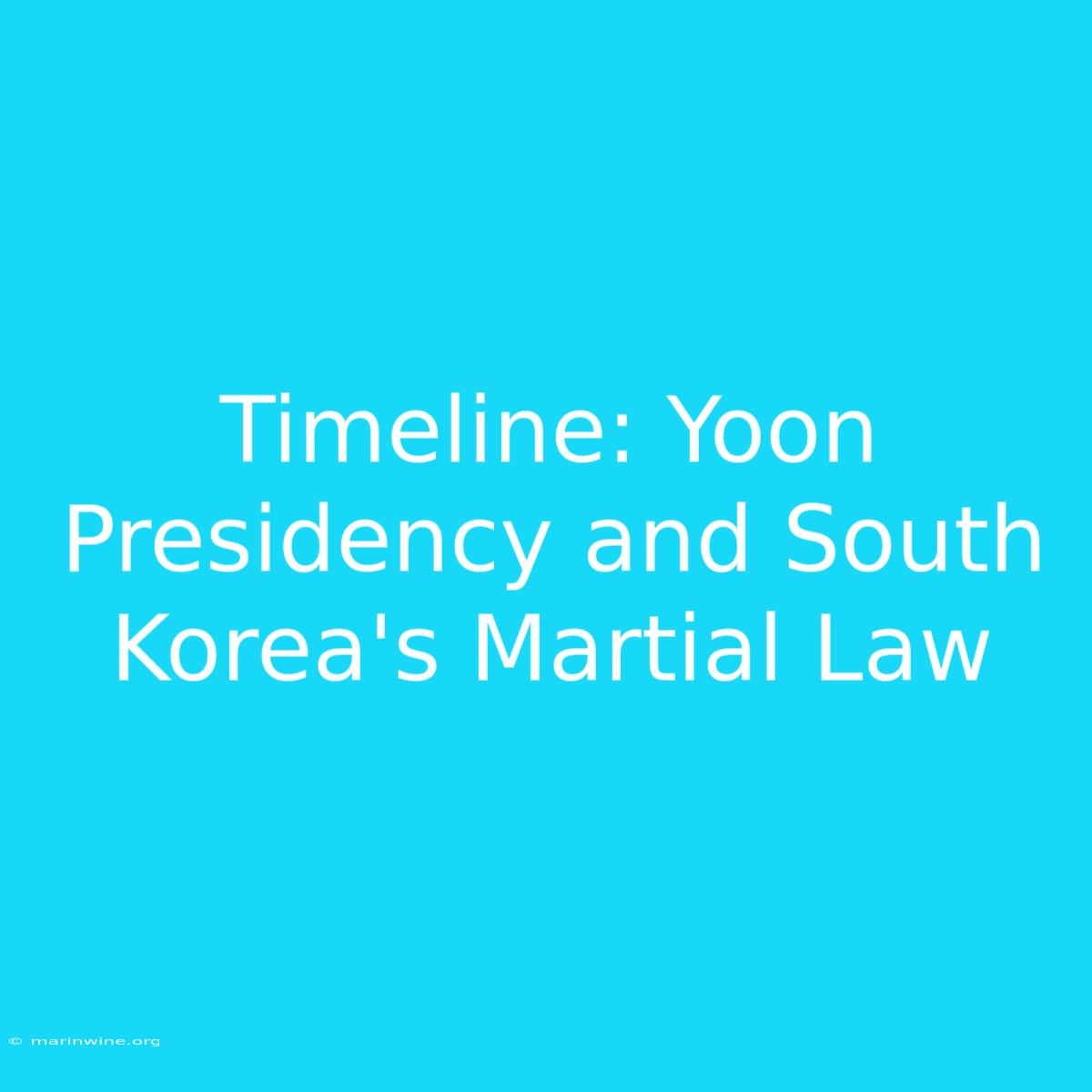 Timeline: Yoon Presidency And South Korea's Martial Law