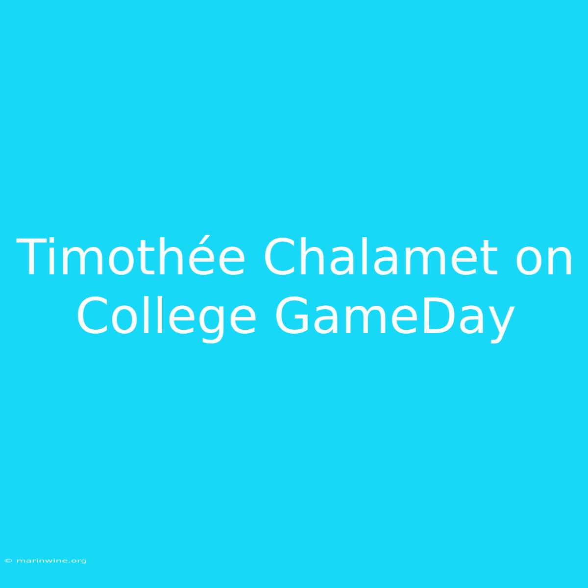 Timothée Chalamet On College GameDay