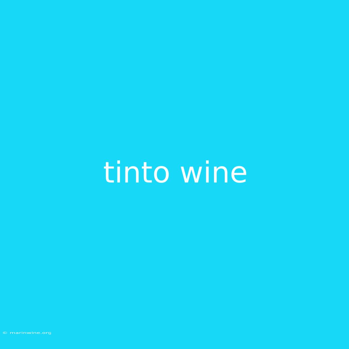 Tinto Wine