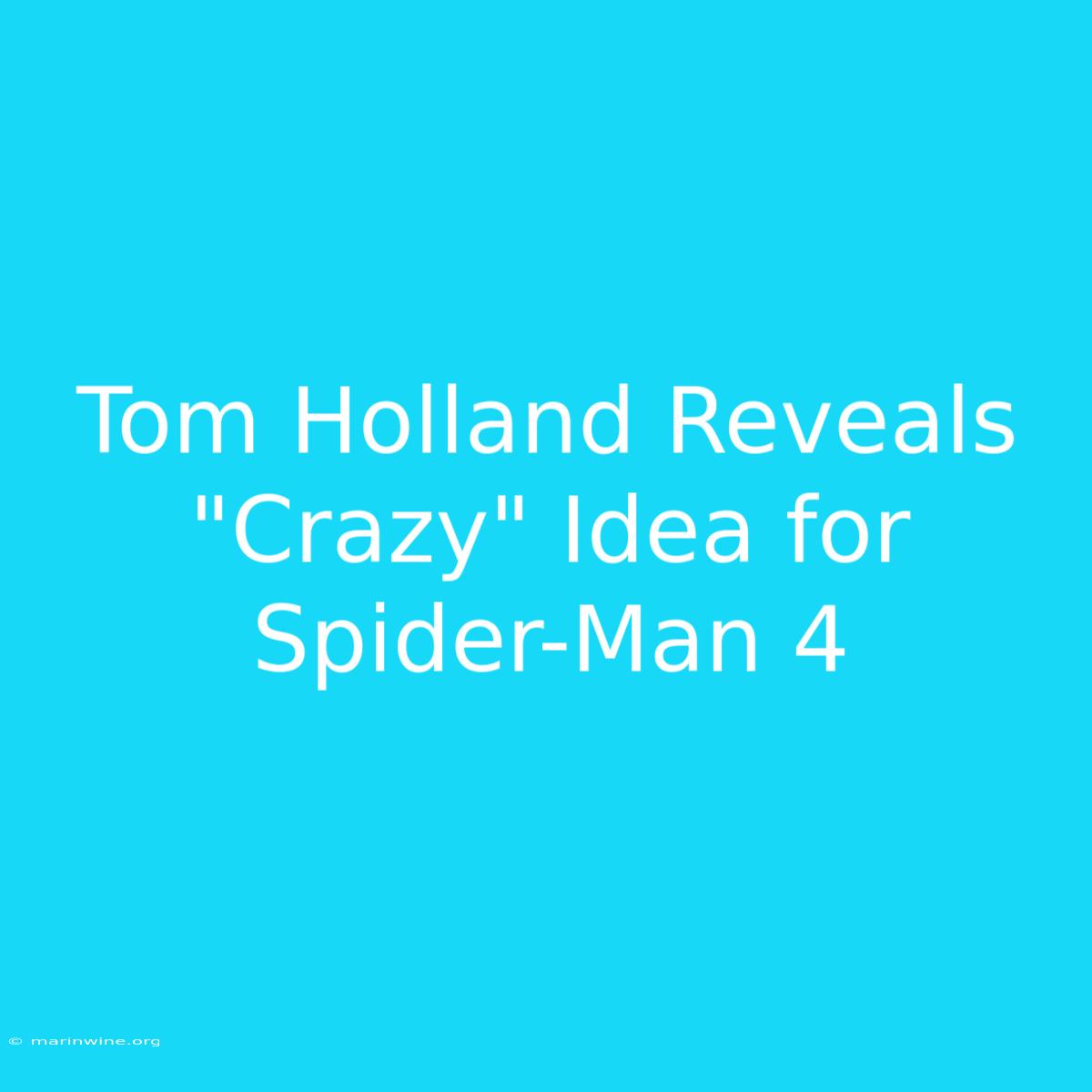 Tom Holland Reveals 