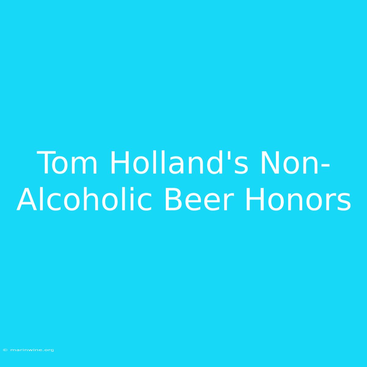 Tom Holland's Non-Alcoholic Beer Honors