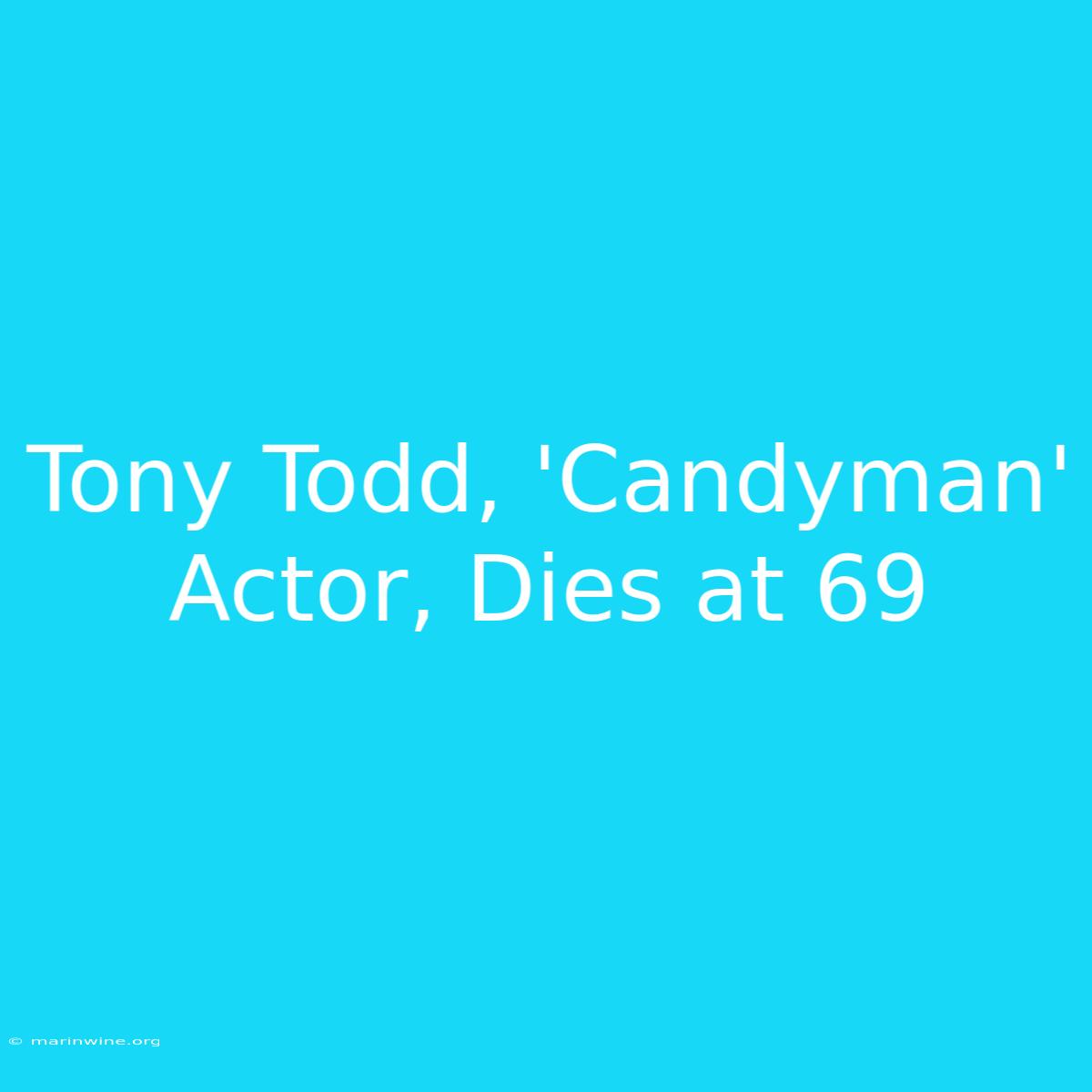 Tony Todd, 'Candyman' Actor, Dies At 69 