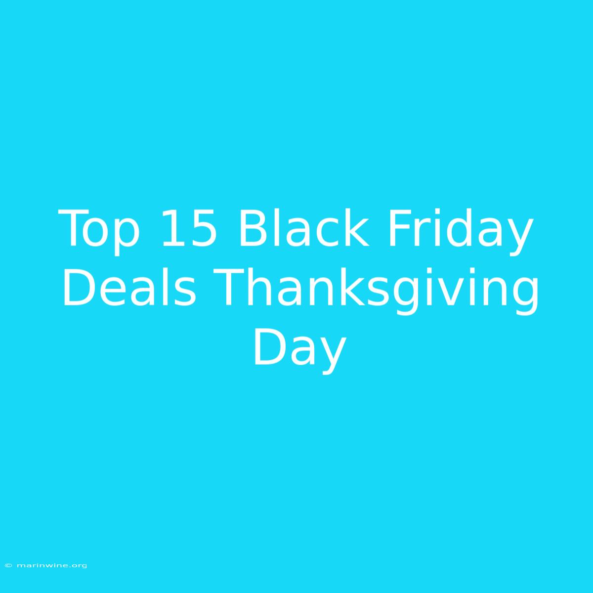 Top 15 Black Friday Deals Thanksgiving Day