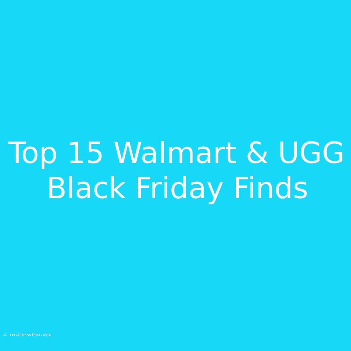 Top 15 Walmart & UGG Black Friday Finds