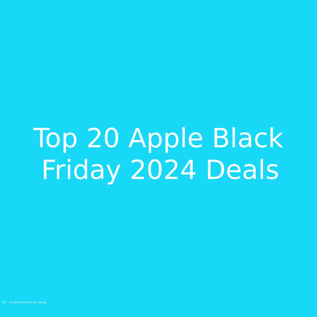 Top 20 Apple Black Friday 2024 Deals