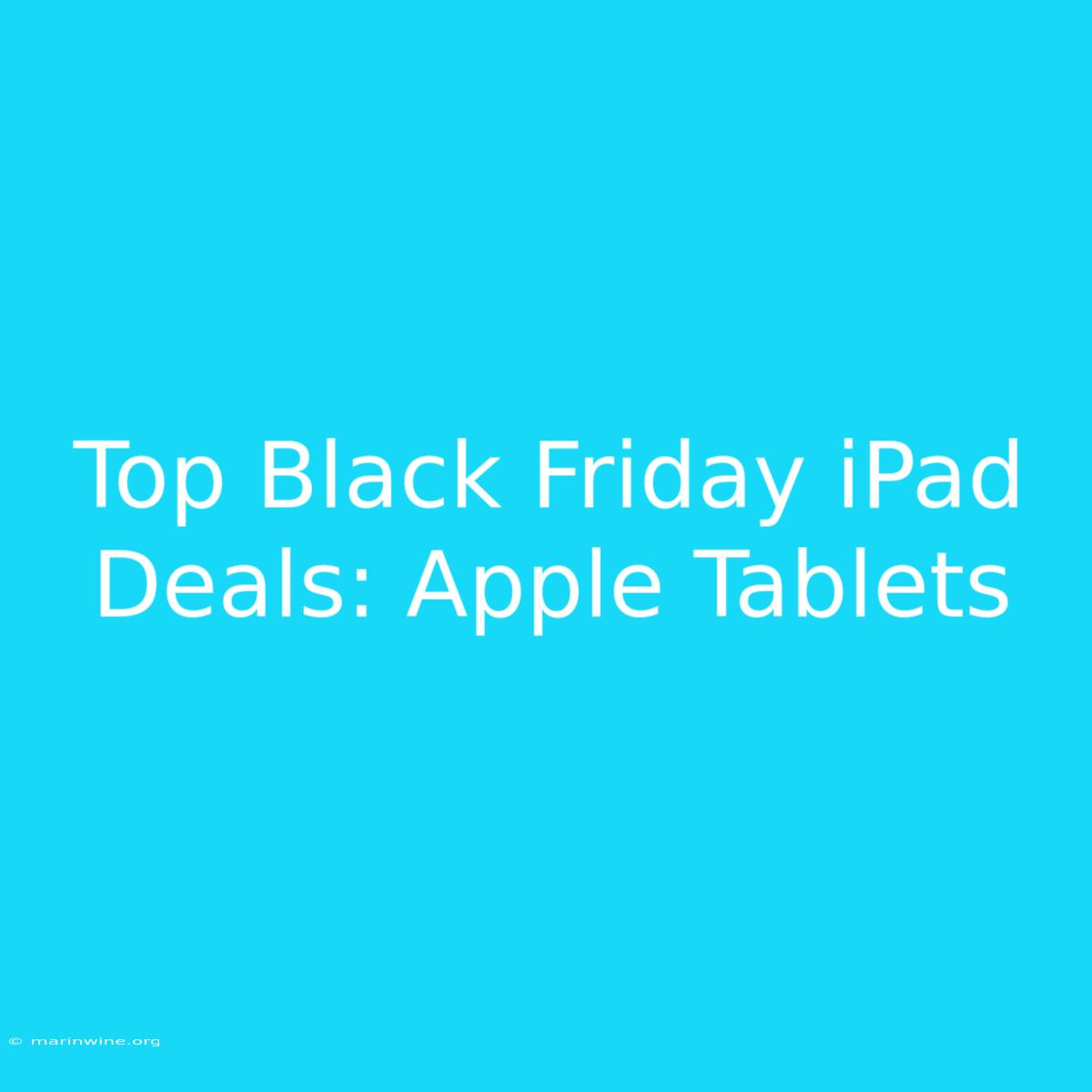 Top Black Friday IPad Deals: Apple Tablets