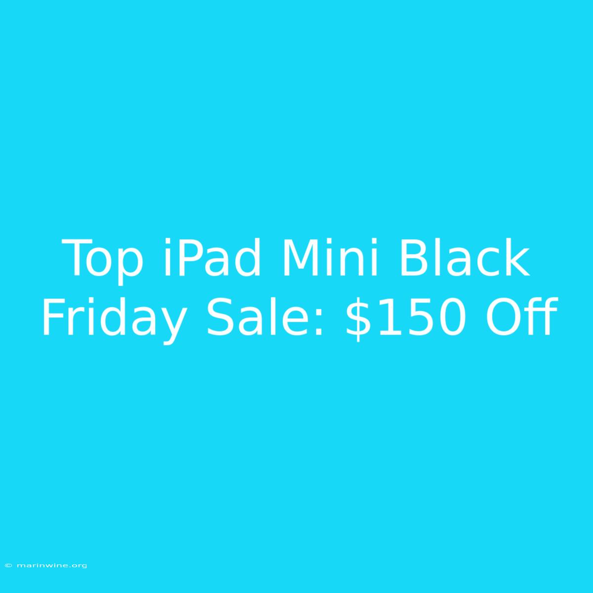 Top IPad Mini Black Friday Sale: $150 Off