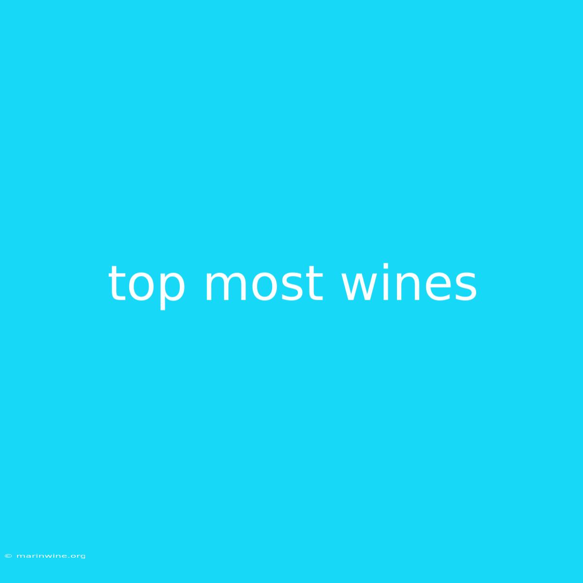 Top Most Wines