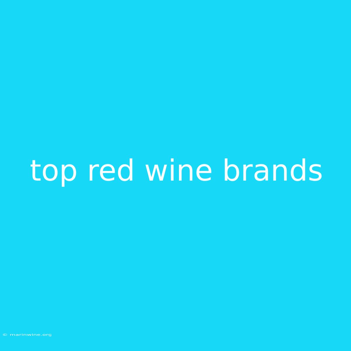 Top Red Wine Brands