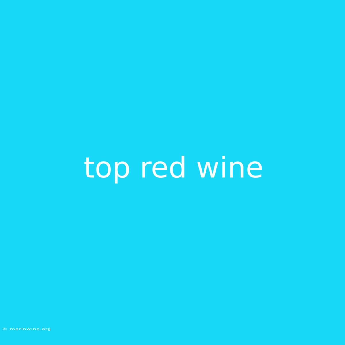 Top Red Wine