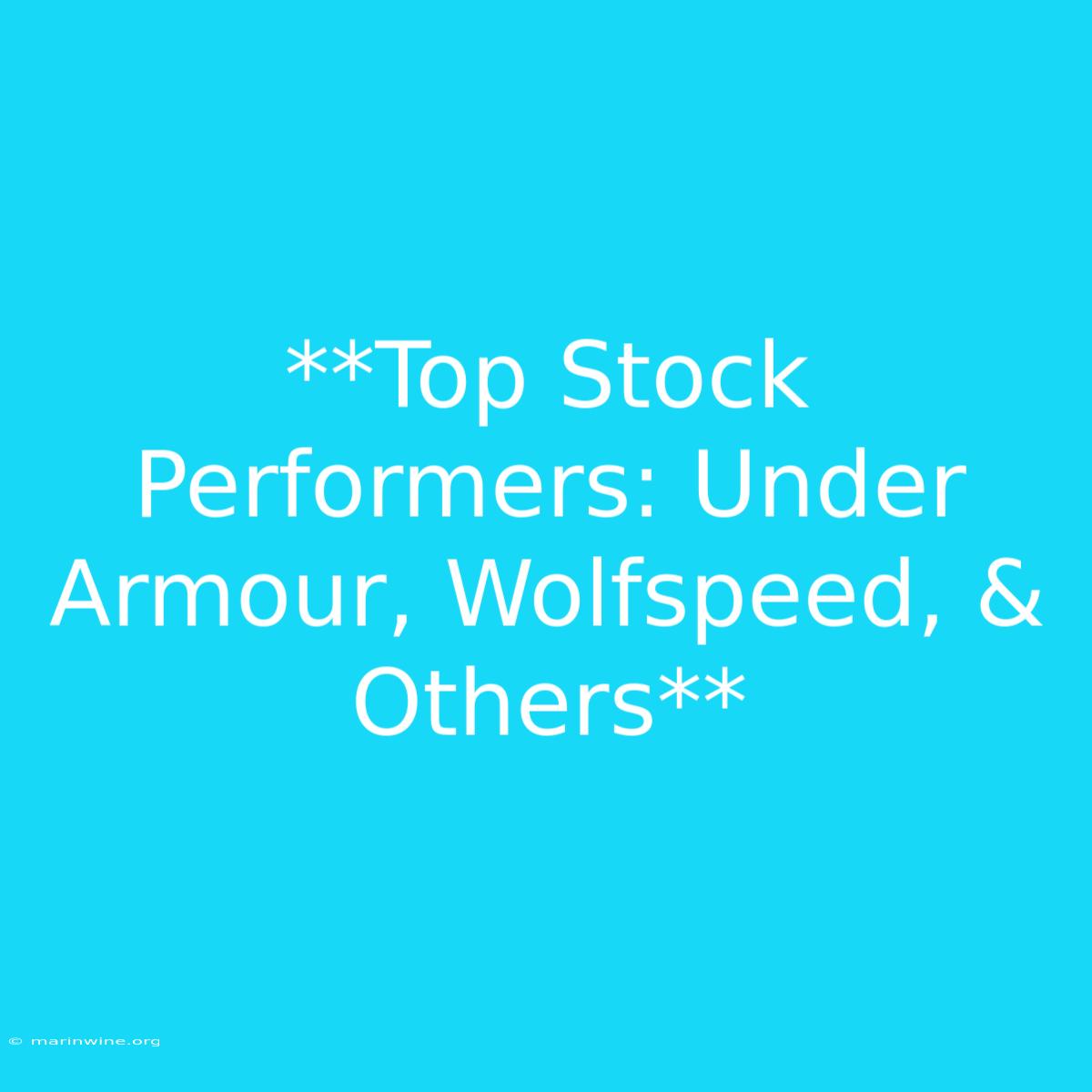 **Top Stock Performers: Under Armour, Wolfspeed, & Others** 