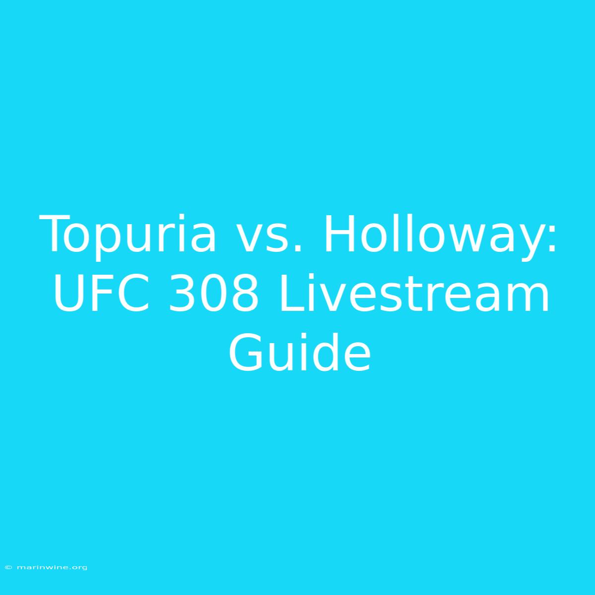 Topuria Vs. Holloway: UFC 308 Livestream Guide