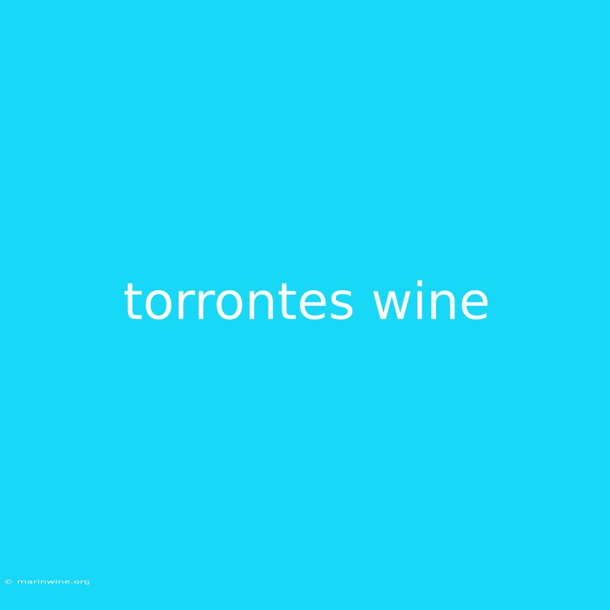 Torrontes Wine