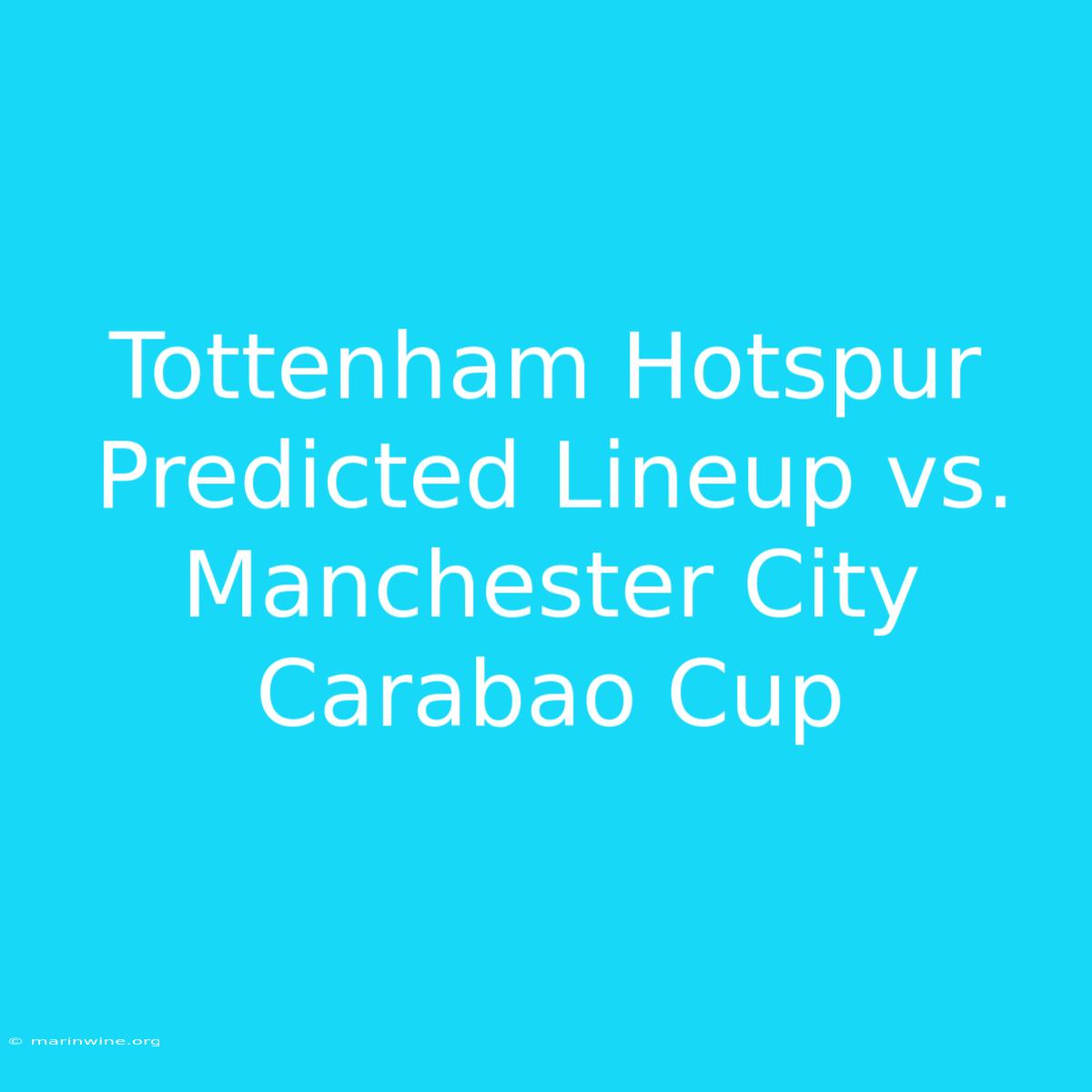 Tottenham Hotspur Predicted Lineup Vs. Manchester City Carabao Cup