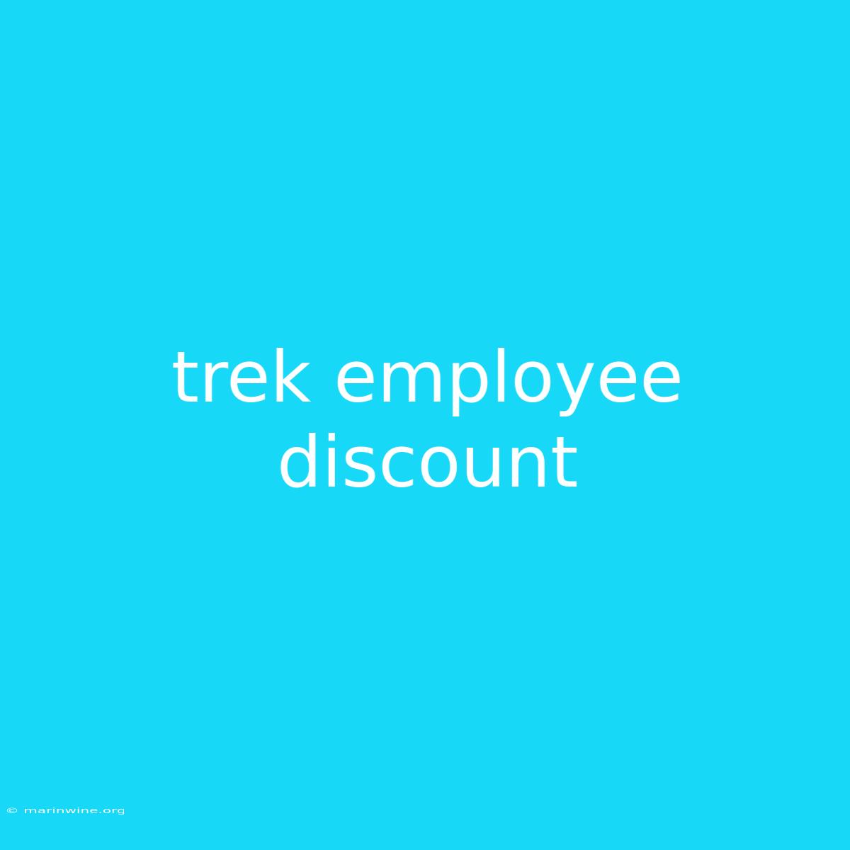 Trek Employee Discount