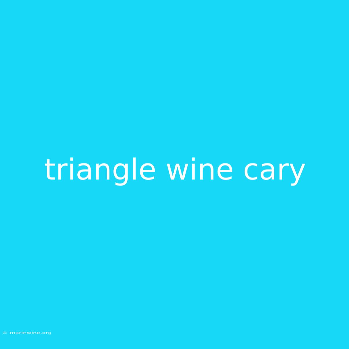 Triangle Wine Cary