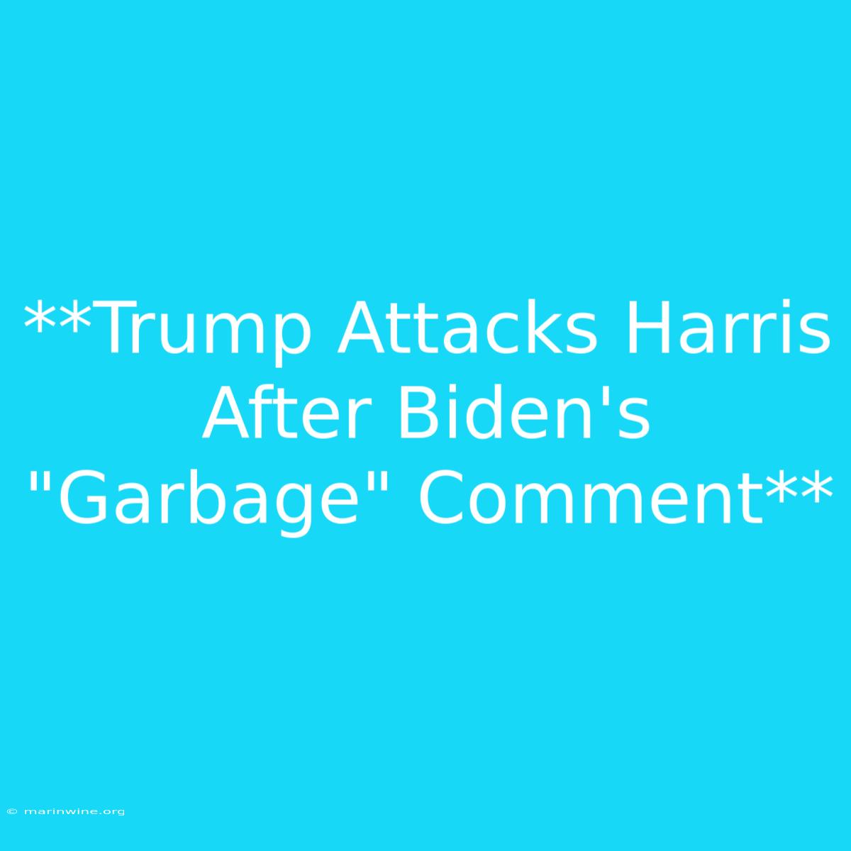 **Trump Attacks Harris After Biden's 