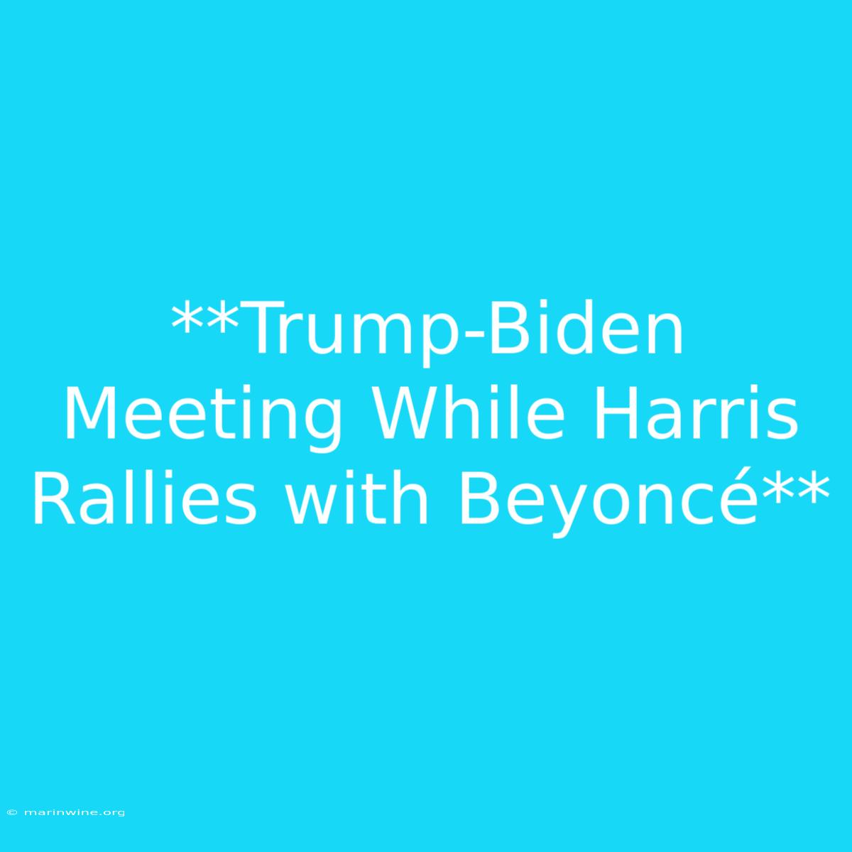 **Trump-Biden Meeting While Harris Rallies With Beyoncé** 