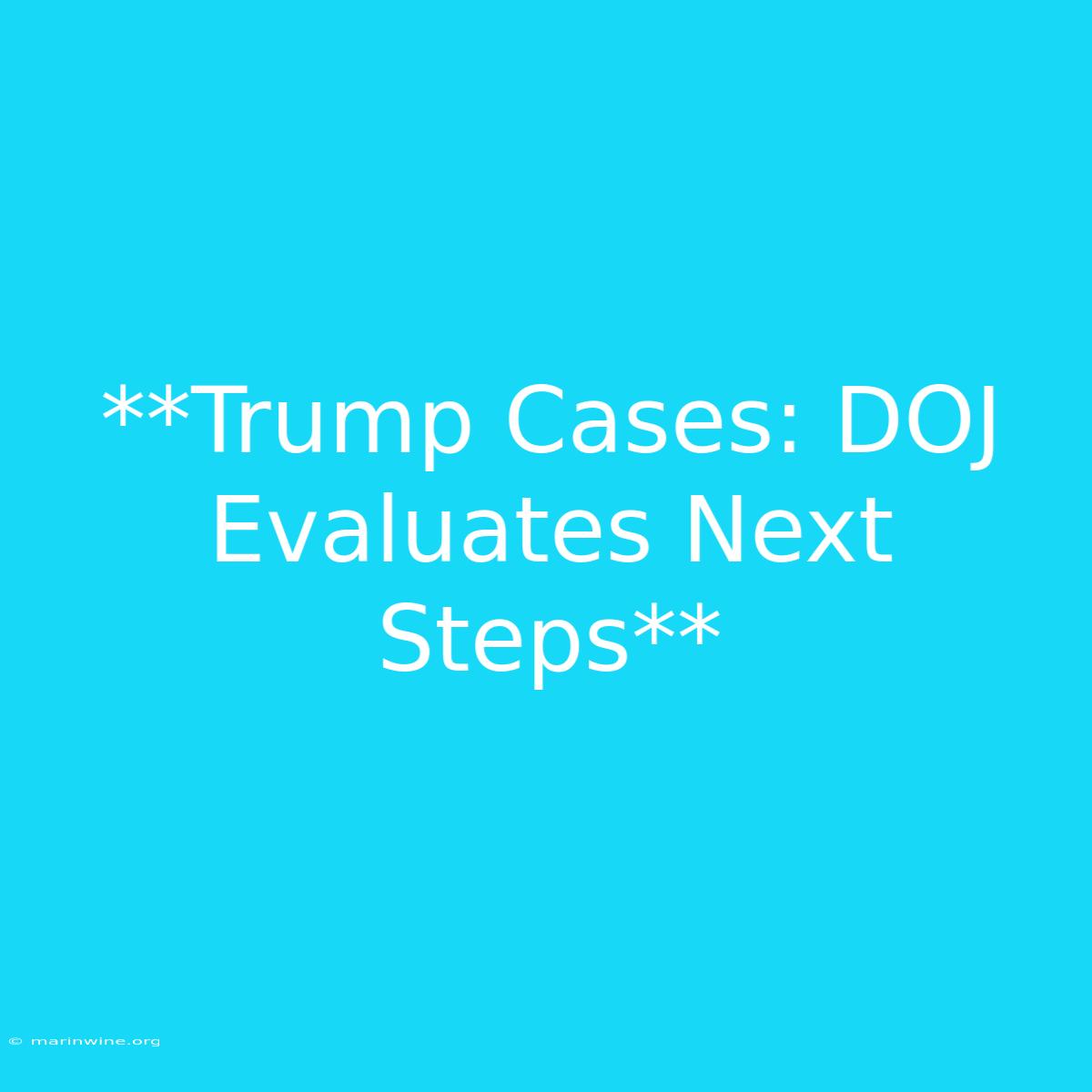 **Trump Cases: DOJ Evaluates Next Steps** 