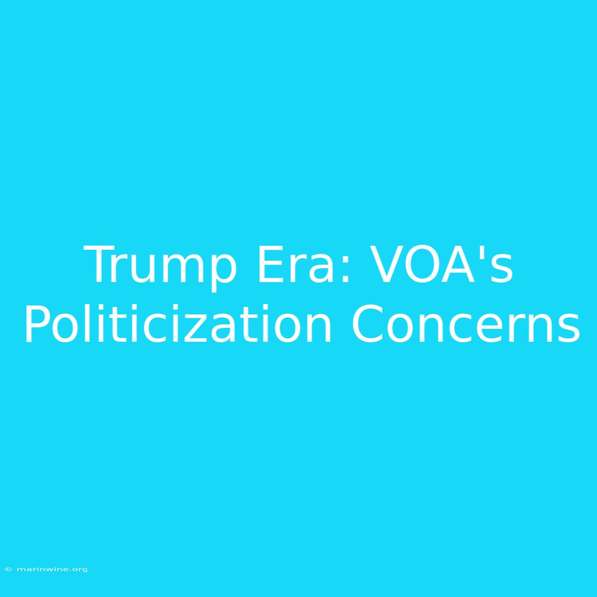 Trump Era: VOA's Politicization Concerns