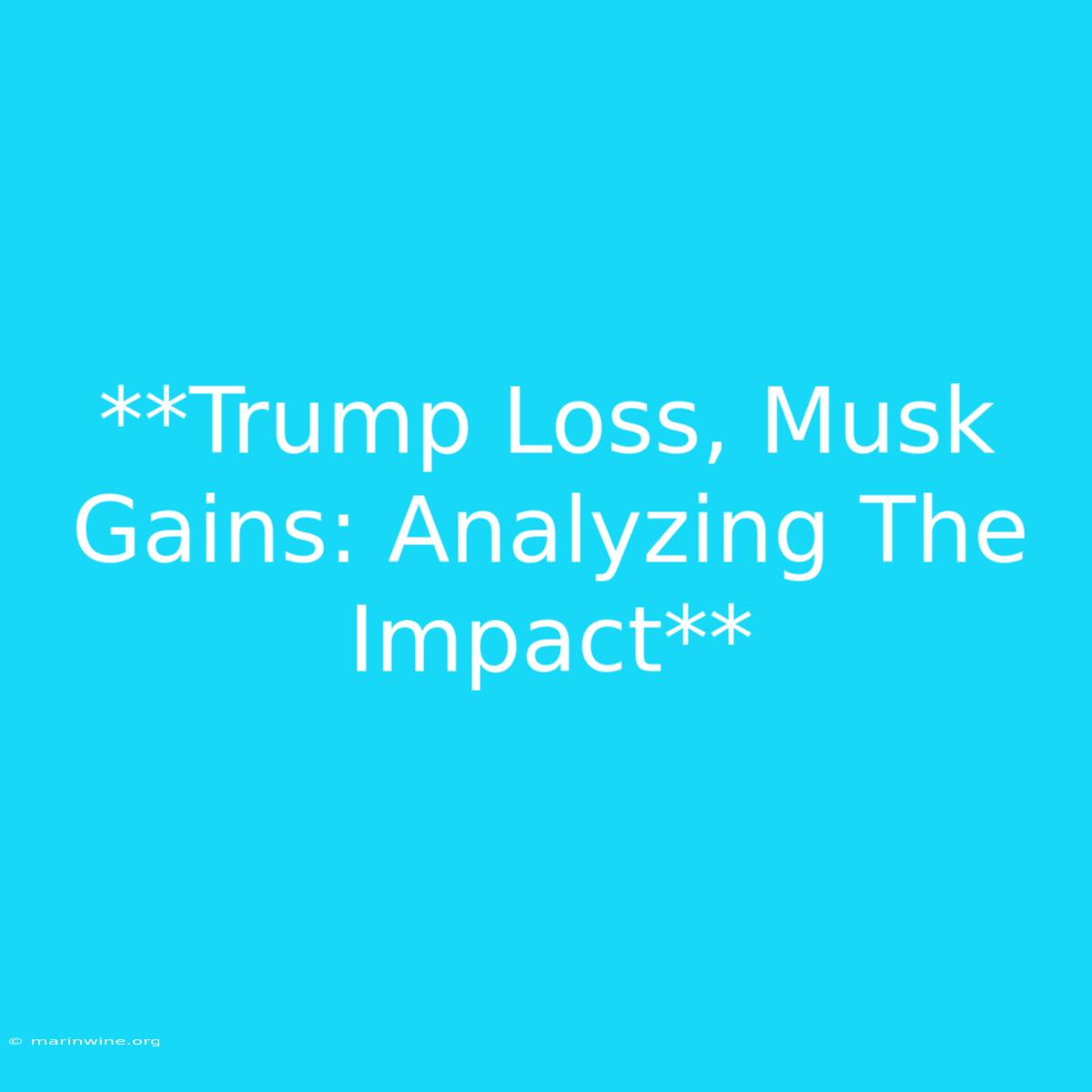 **Trump Loss, Musk Gains: Analyzing The Impact** 