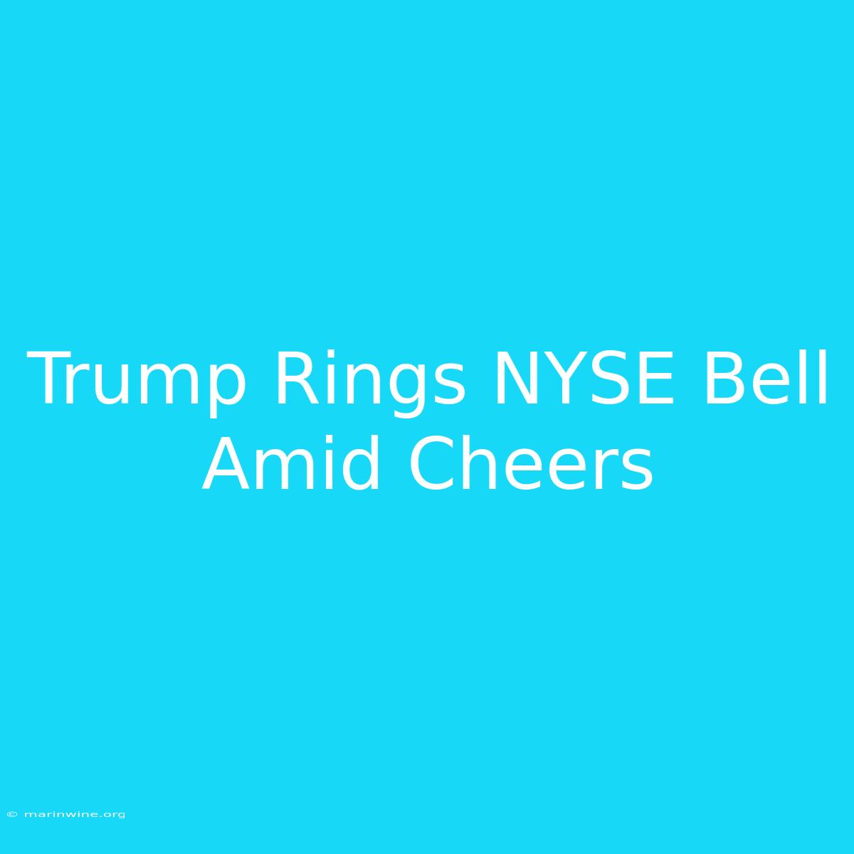 Trump Rings NYSE Bell Amid Cheers