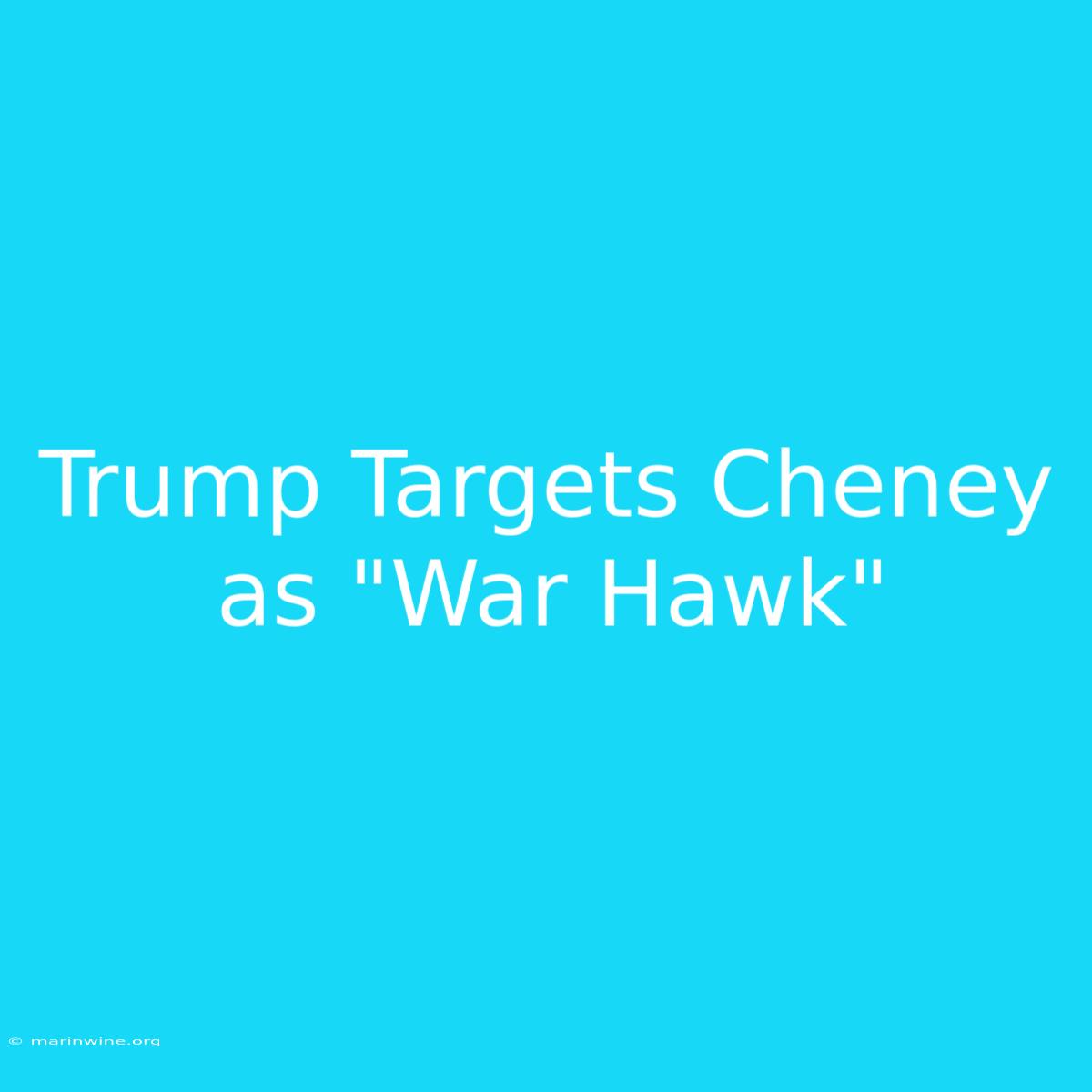 Trump Targets Cheney As 