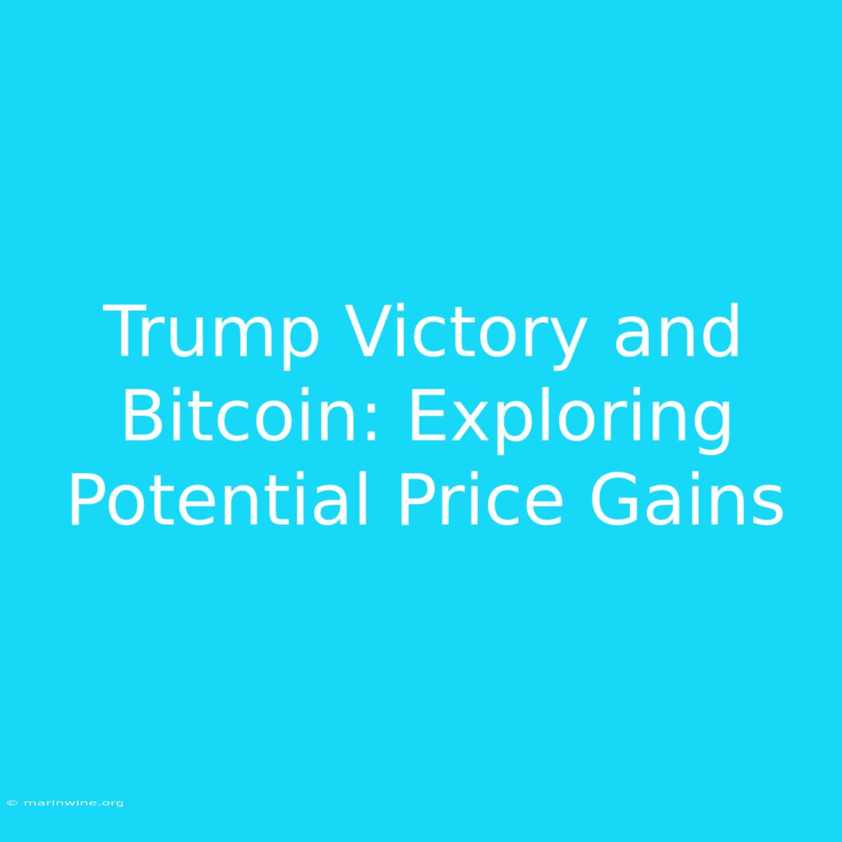 Trump Victory And Bitcoin: Exploring Potential Price Gains