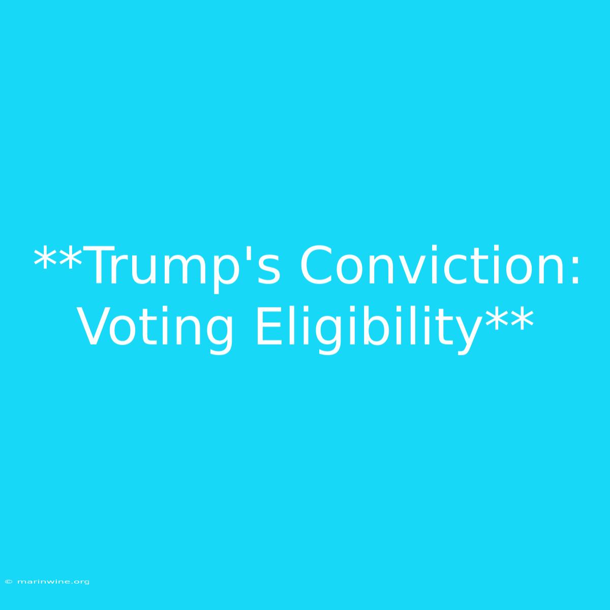 **Trump's Conviction: Voting Eligibility** 