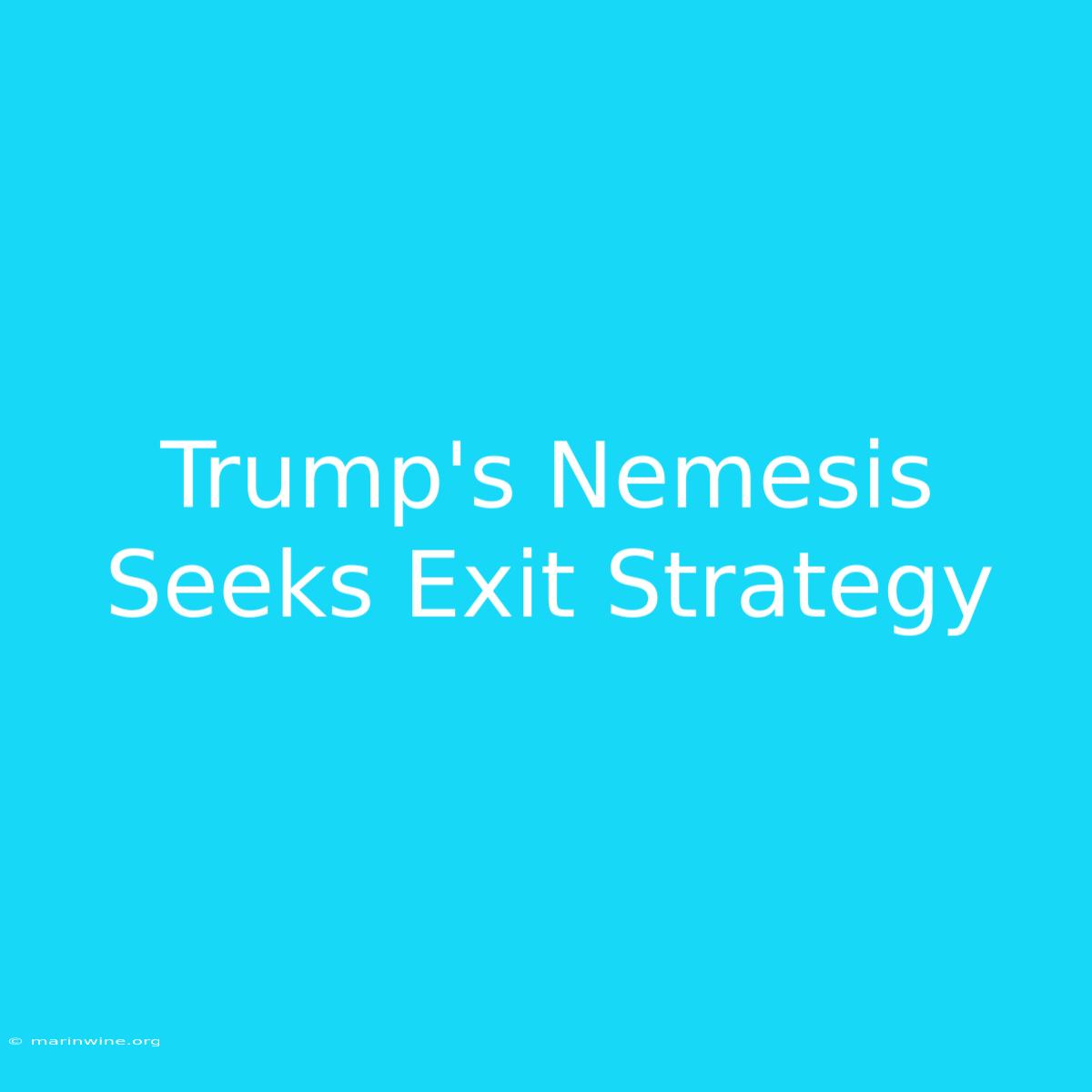 Trump's Nemesis Seeks Exit Strategy