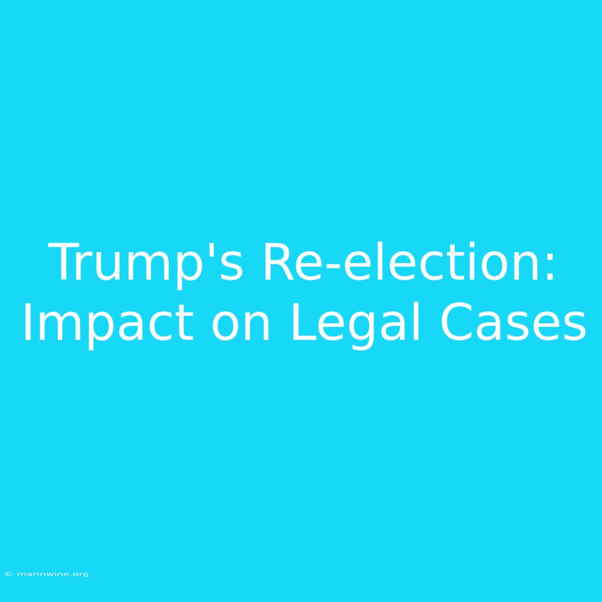 Trump's Re-election: Impact On Legal Cases