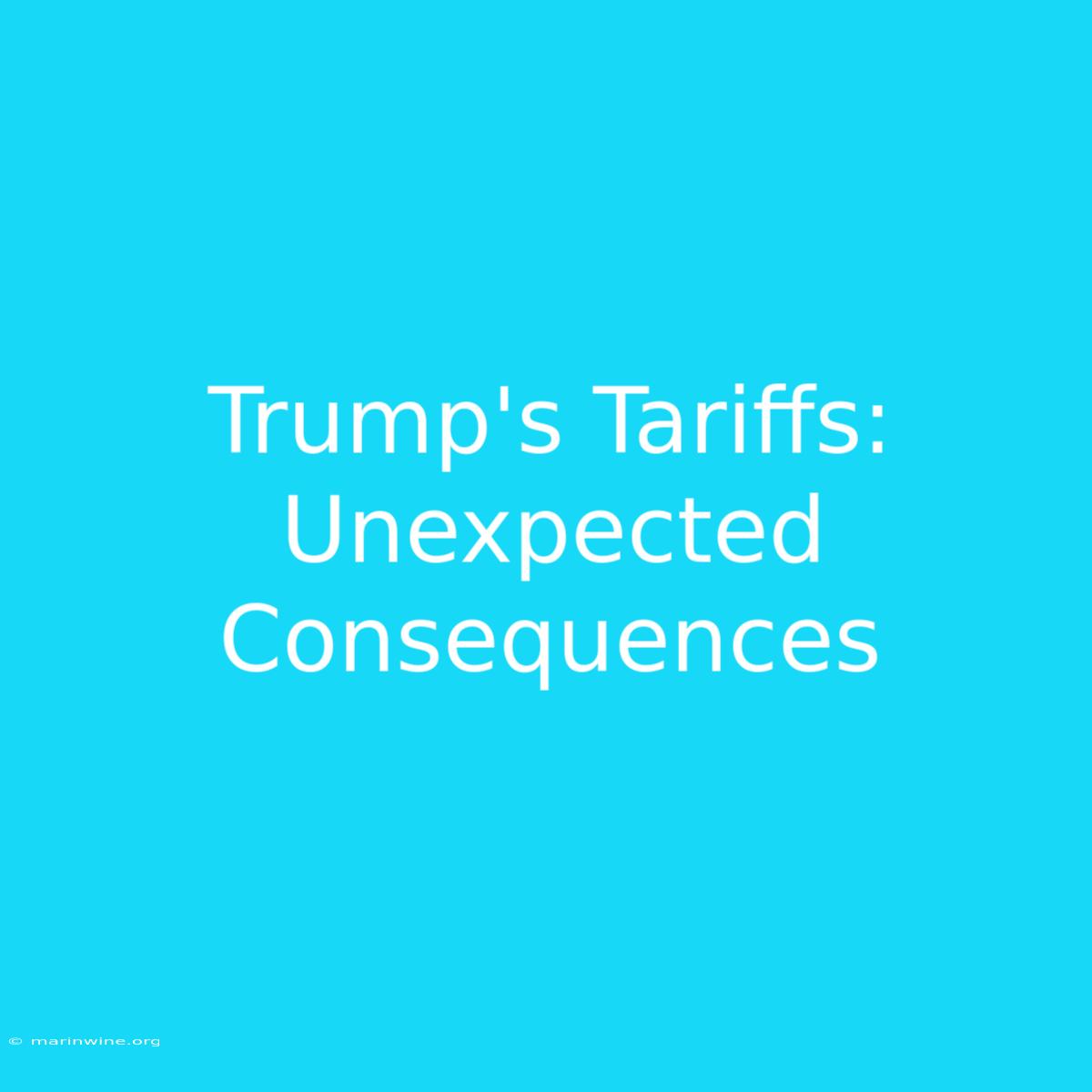 Trump's Tariffs: Unexpected Consequences