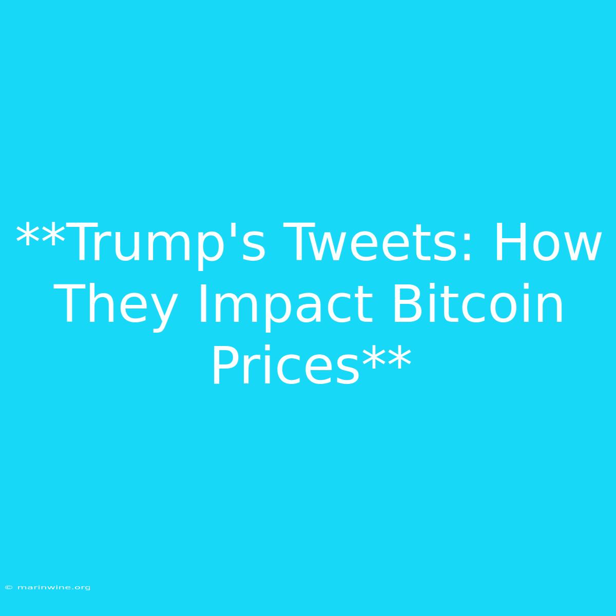 **Trump's Tweets: How They Impact Bitcoin Prices**