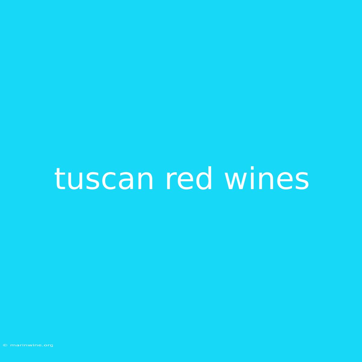 Tuscan Red Wines