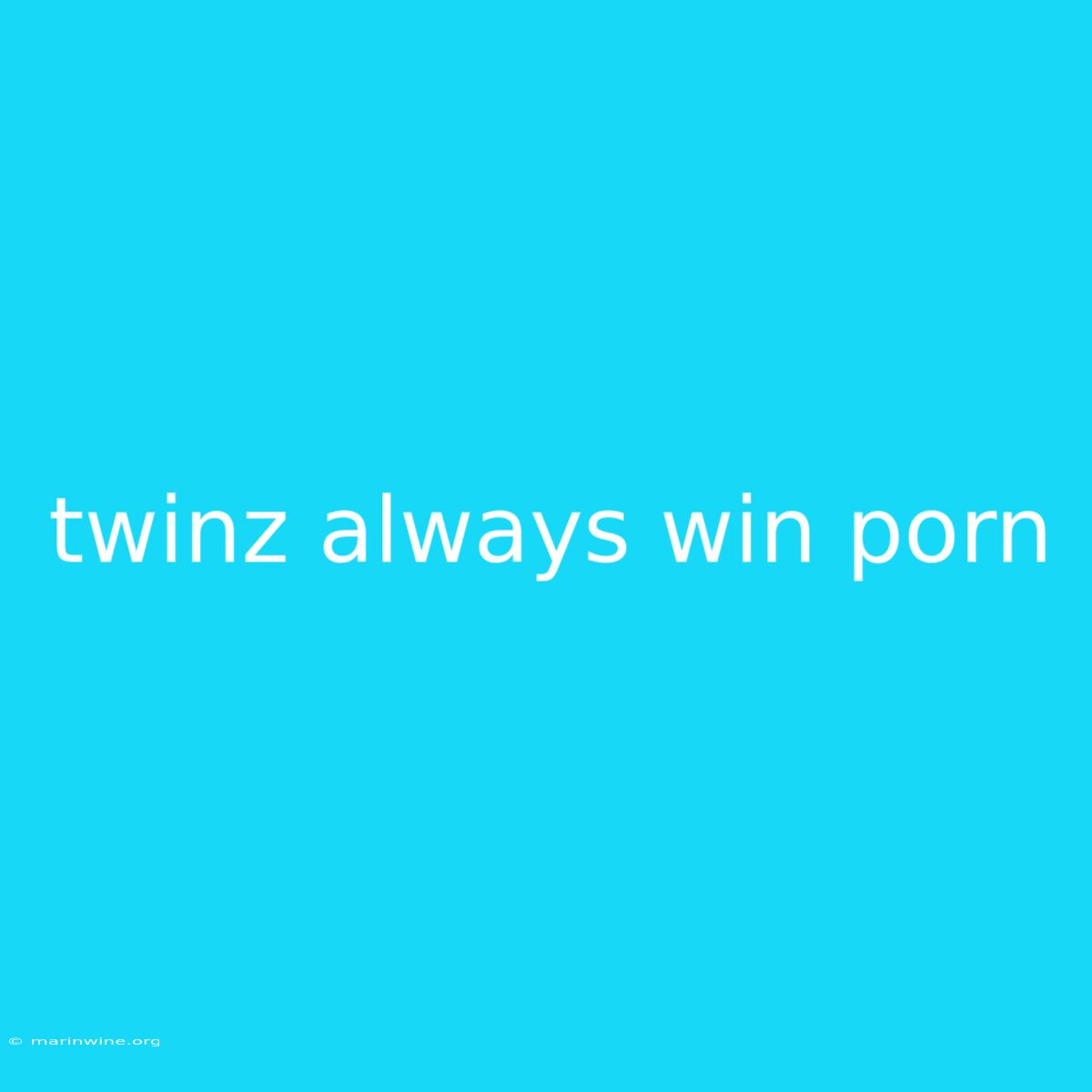 Twinz Always Win Porn