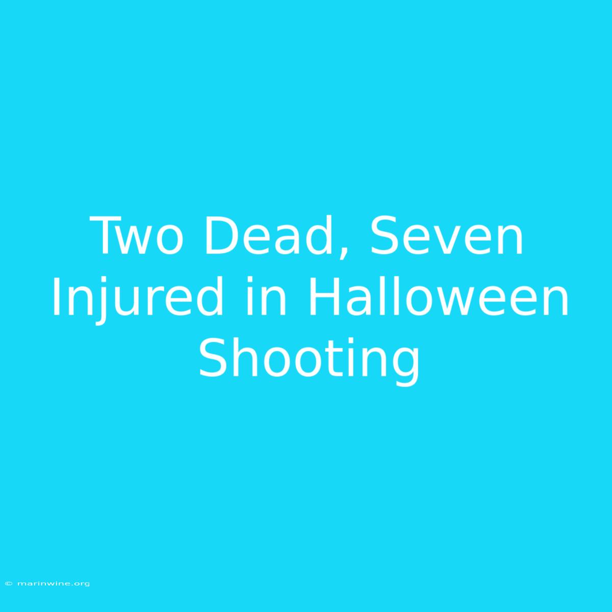 Two Dead, Seven Injured In Halloween Shooting 