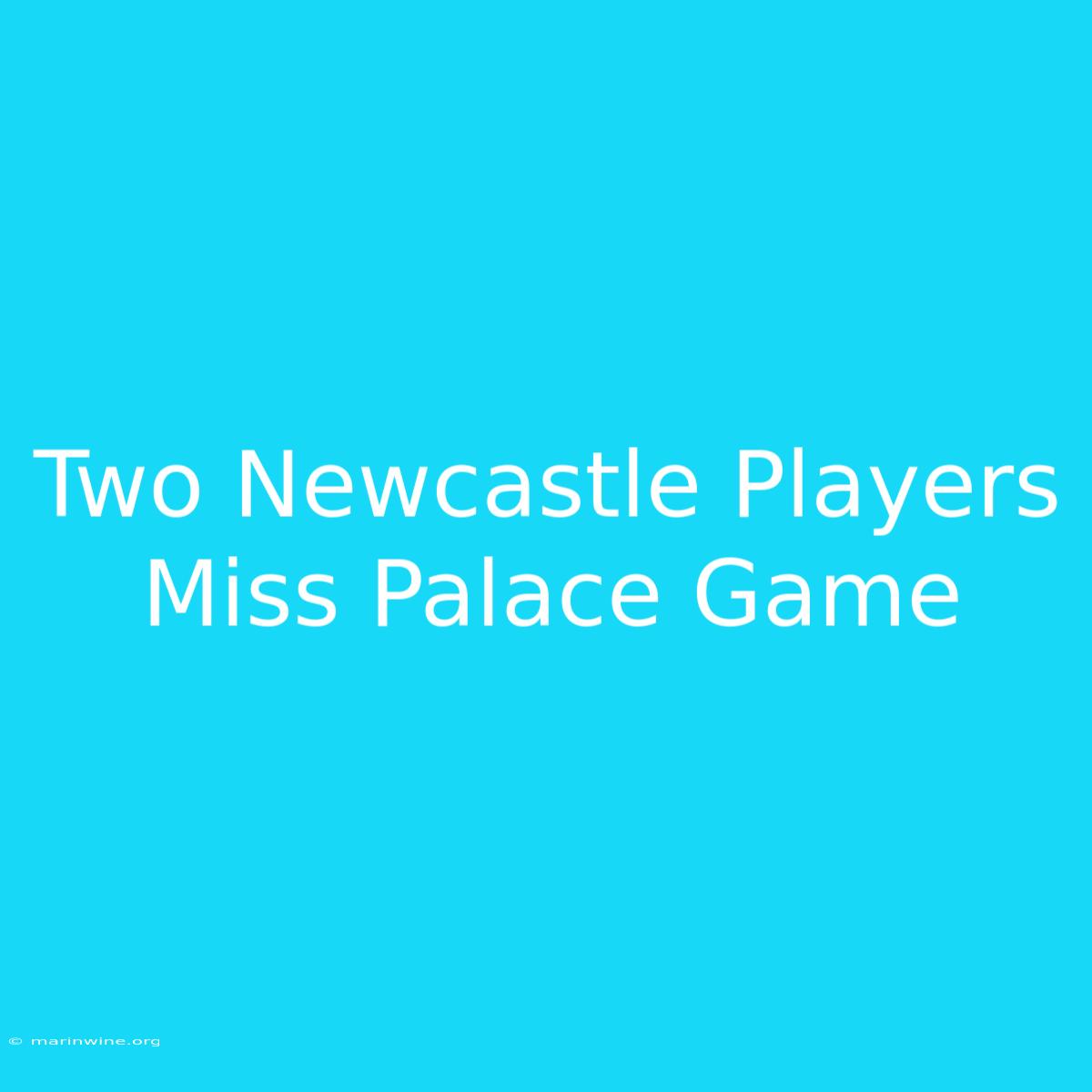 Two Newcastle Players Miss Palace Game