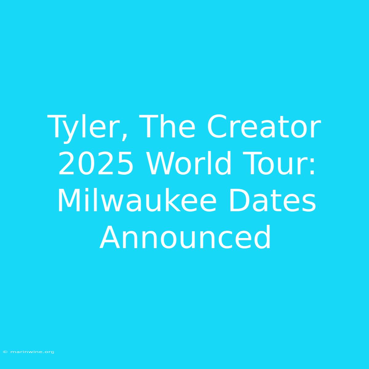 Tyler, The Creator 2025 World Tour: Milwaukee Dates Announced 