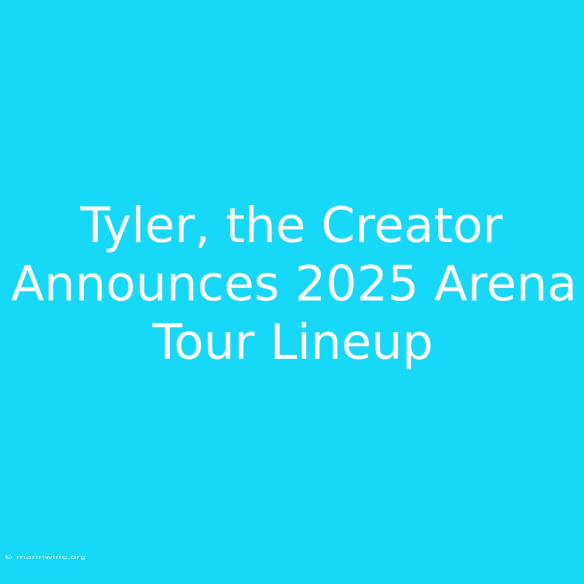 Tyler, The Creator Announces 2025 Arena Tour Lineup