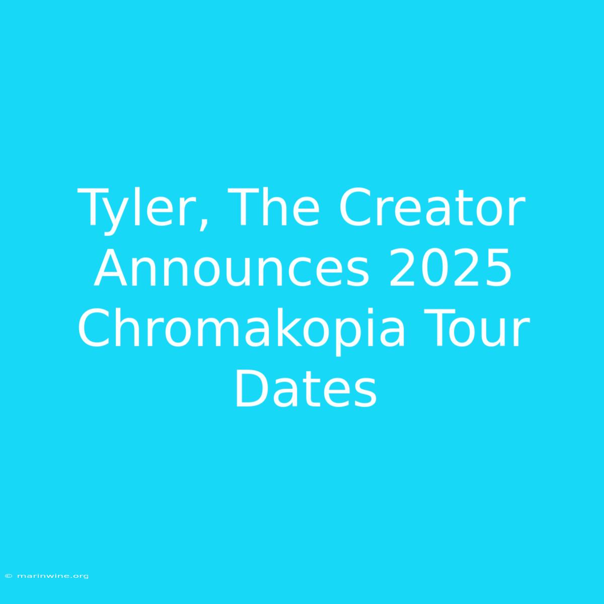 Tyler, The Creator Announces 2025 Chromakopia Tour Dates