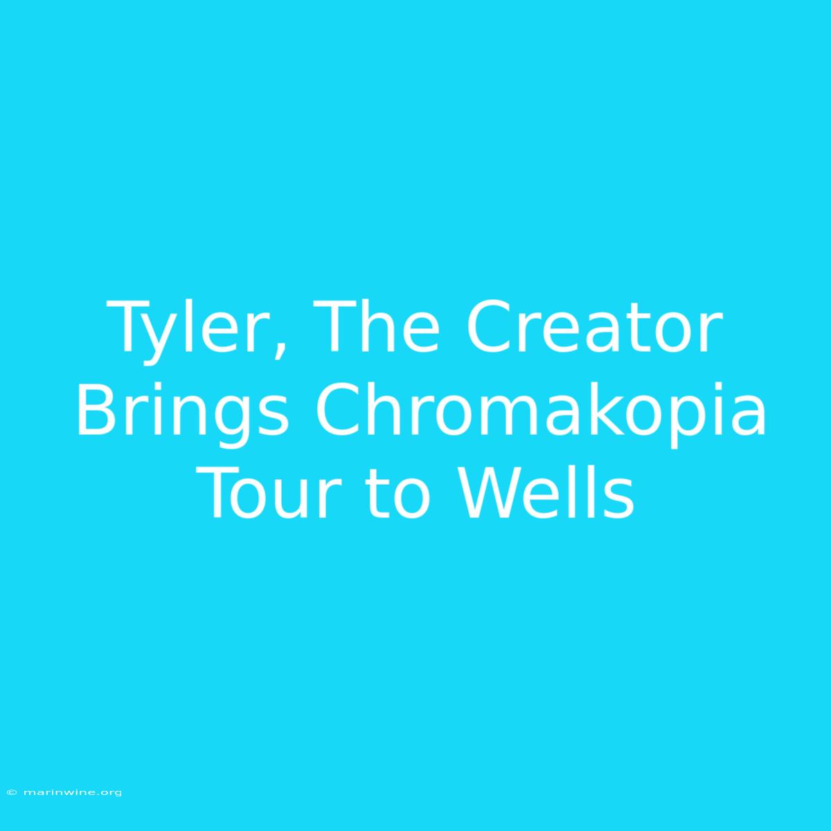 Tyler, The Creator Brings Chromakopia Tour To Wells