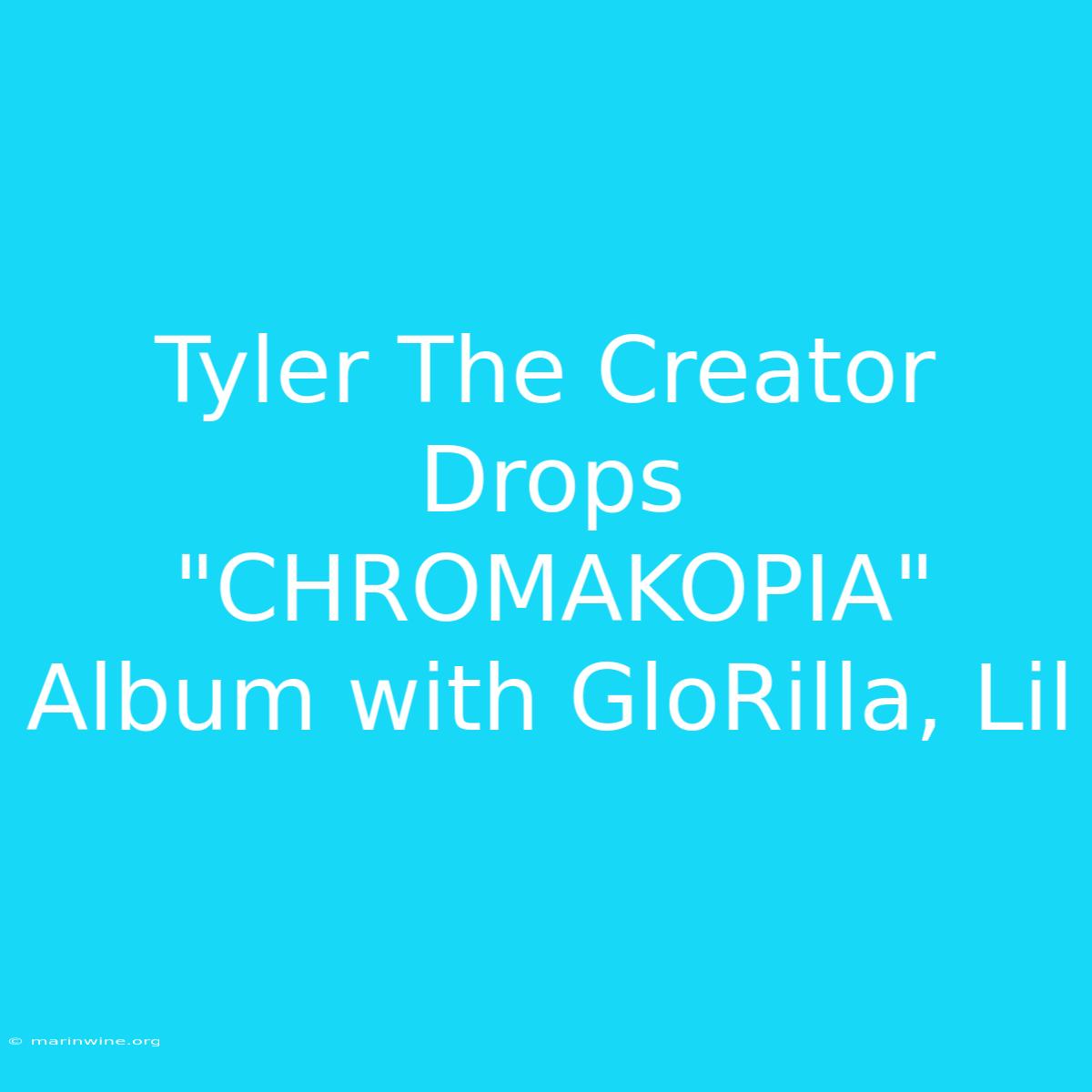 Tyler The Creator Drops 