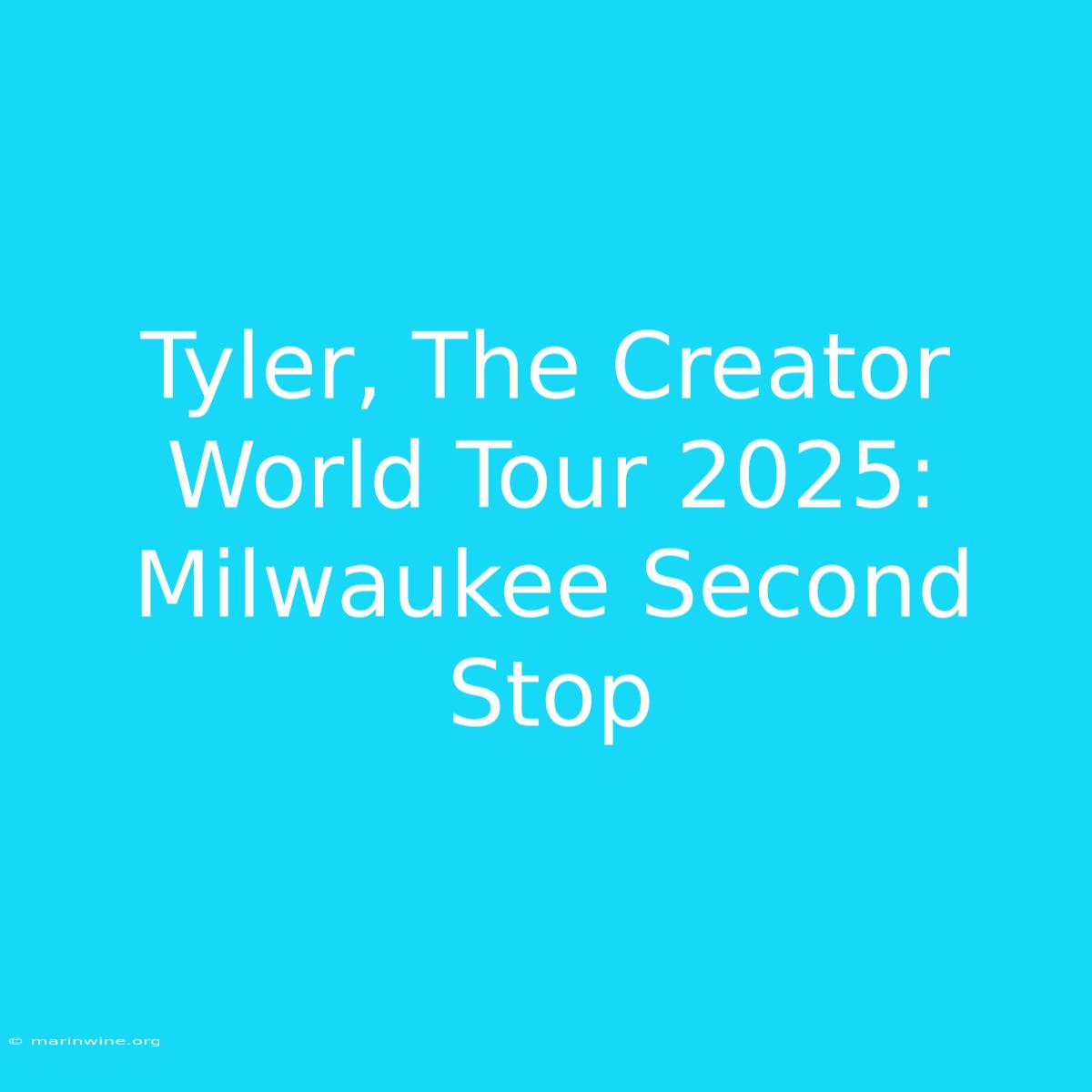 Tyler, The Creator World Tour 2025: Milwaukee Second Stop