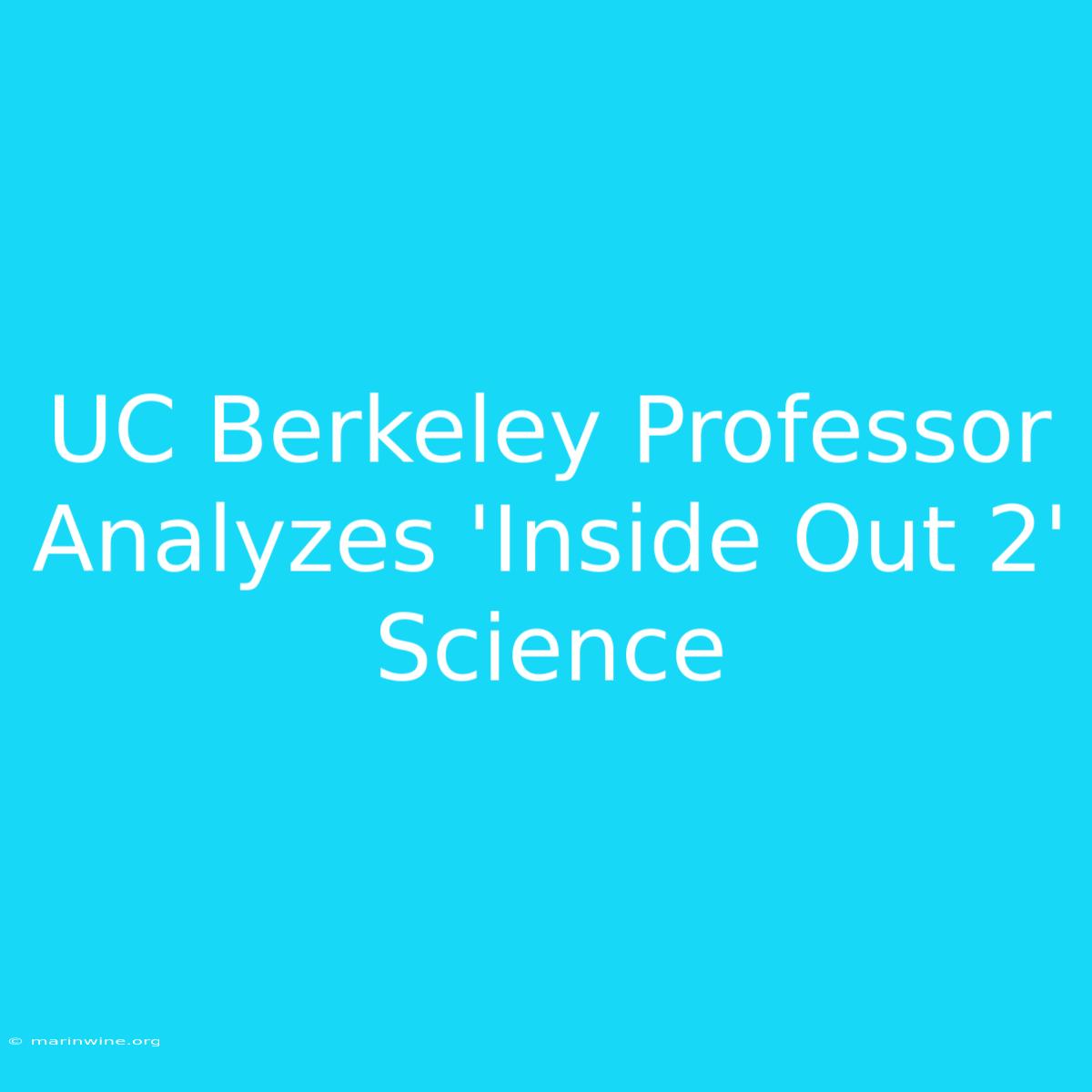 UC Berkeley Professor Analyzes 'Inside Out 2' Science