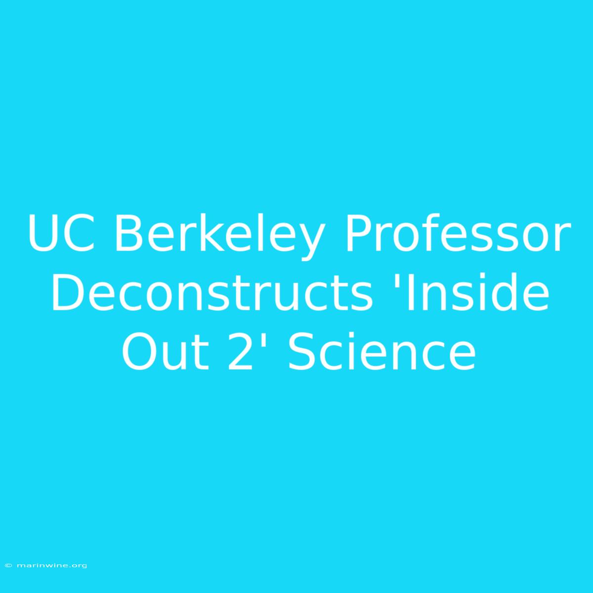 UC Berkeley Professor Deconstructs 'Inside Out 2' Science 