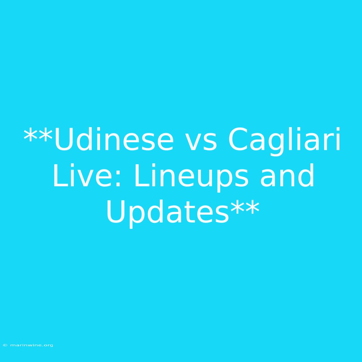 **Udinese Vs Cagliari Live: Lineups And Updates**