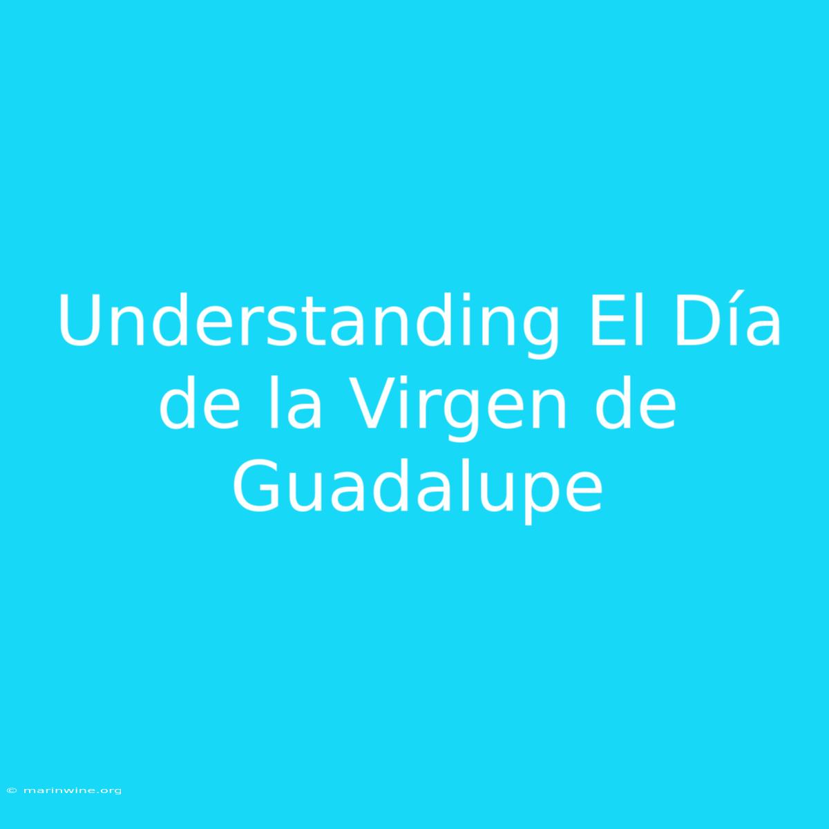 Understanding El Día De La Virgen De Guadalupe