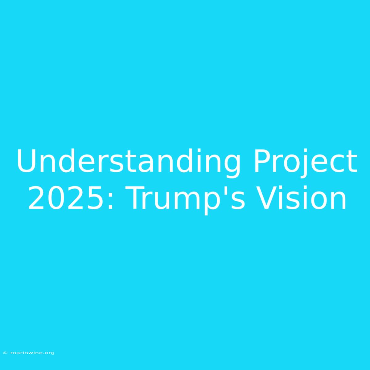 Understanding Project 2025: Trump's Vision 