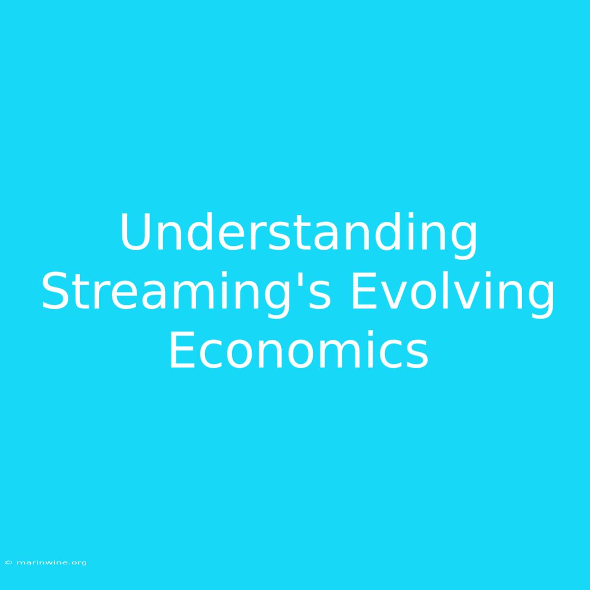 Understanding Streaming's Evolving Economics